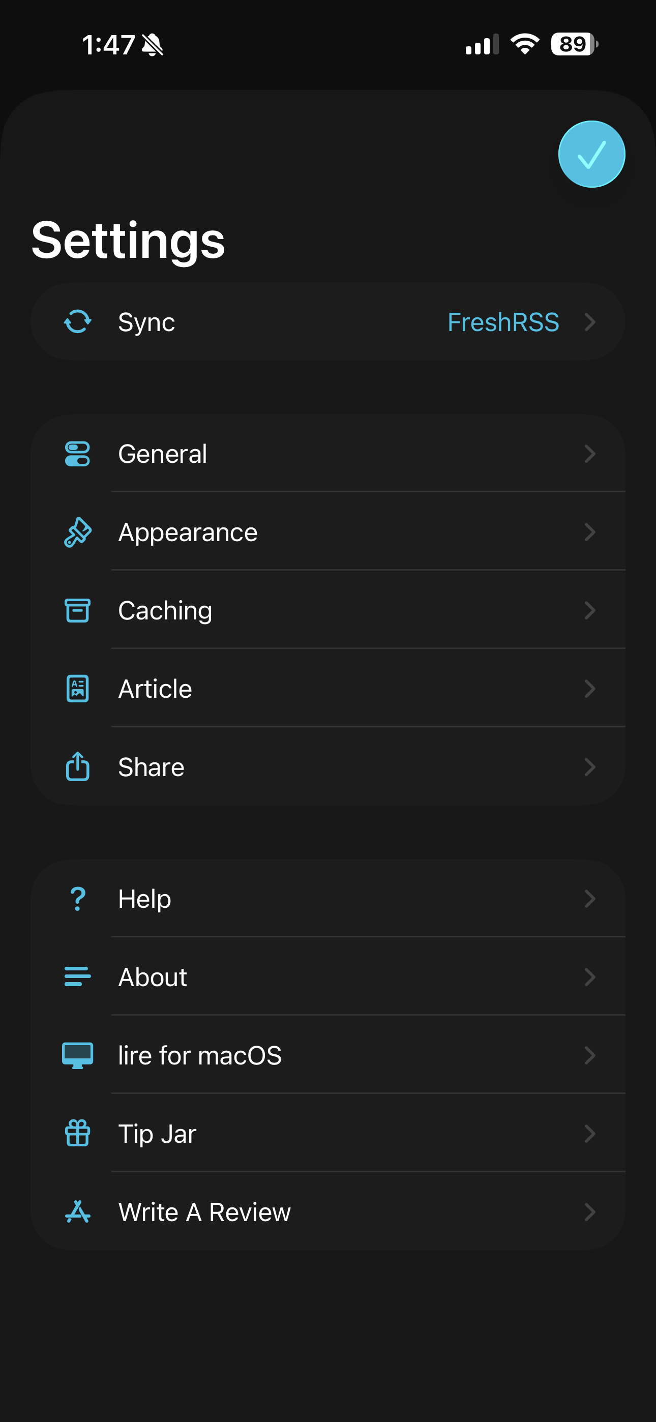 Review: lire RSS Reader for iOS